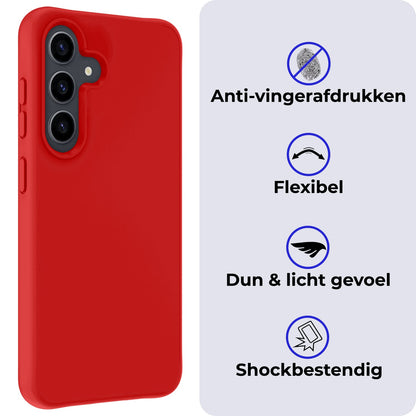 Forterra Samsung A55 Hoesje Siliconen Backcover Lichtgewicht - Rood