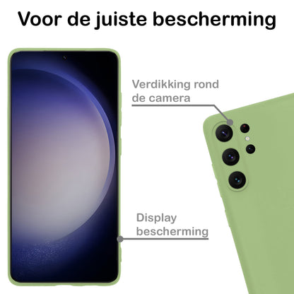 Forterra Samsung S23 Ultra Hoesje Siliconen Backcover Lichtgewicht - Groen