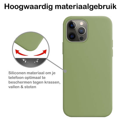 Forterra iPhone 14 Pro Hoesje Siliconen Backcover Lichtgewicht - Groen