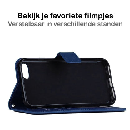 Forterra iPhone SE 2020 Hoesje Bookcase Cover met Kaarthouder - Donkerblauw