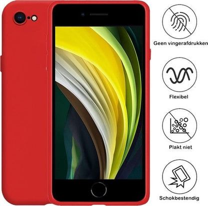 Forterra iPhone 7 Hoesje Siliconen Backcover Lichtgewicht - Rood