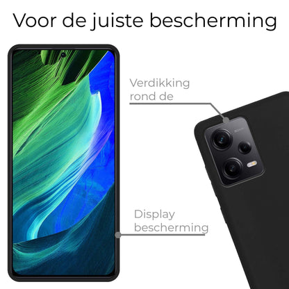 Forterra Xiaomi Redmi Note 12 Pro Hoesje Siliconen Backcover Lichtgewicht - Zwart