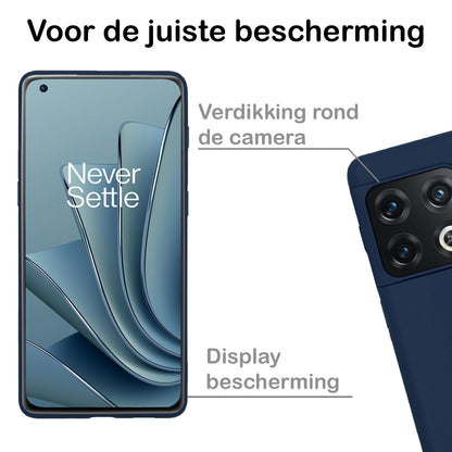 Forterra OnePlus 10 Pro Hoesje Siliconen Backcover Lichtgewicht - Donkerblauw