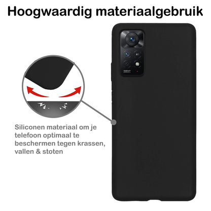 Forterra Xiaomi Redmi Note 11 Hoesje Siliconen Backcover Lichtgewicht - Zwart