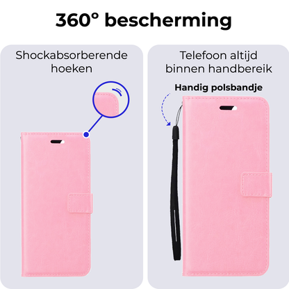 Forterra OnePlus Nord CE 4 Hoesje Bookcase Cover met Kaarthouder - Lichtroze
