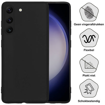 Forterra Samsung S23 Hoesje Siliconen Backcover Lichtgewicht - Zwart