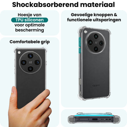 Forterra OPPO Find X8 Pro Hoesje Shockproof Backcover Siliconen - Transparant