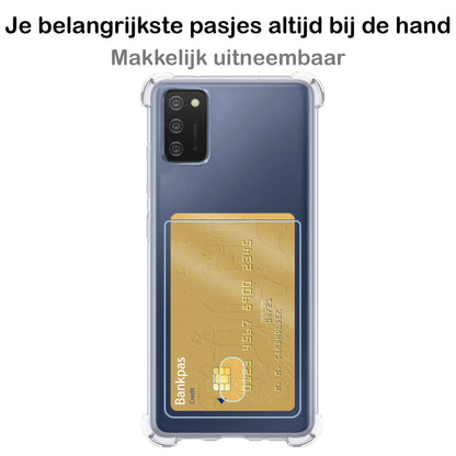 Forterra Samsung A03s Hoesje Kaarthouder Backcover Shockproof - Transparant