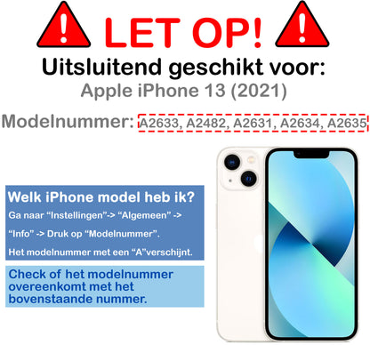 Forterra iPhone 13 Hoesje Bookcase Cover met Kaarthouder - Bruin