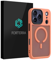 Forterra iPhone 17 Pro Hoesje Geschikt voor Magsafe Backcover Shockproof - Perzik