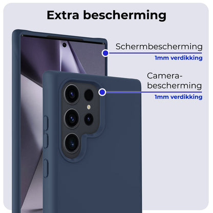 Forterra Samsung S24 Ultra Hoesje Siliconen Backcover Lichtgewicht - Donkerblauw