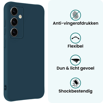 Forterra Samsung S25 Plus Hoesje Siliconen Backcover Lichtgewicht - Donkerblauw
