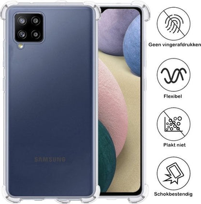 Forterra Samsung A12 Hoesje Shockproof Backcover Siliconen - Transparant