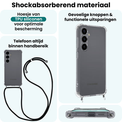 Forterra Samsung S26 Hoesje met Koord Backcover Shockproof - Transparant