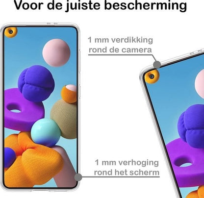Forterra Samsung A21s Hoesje Siliconen Backcover Lichtgewicht - Transparant