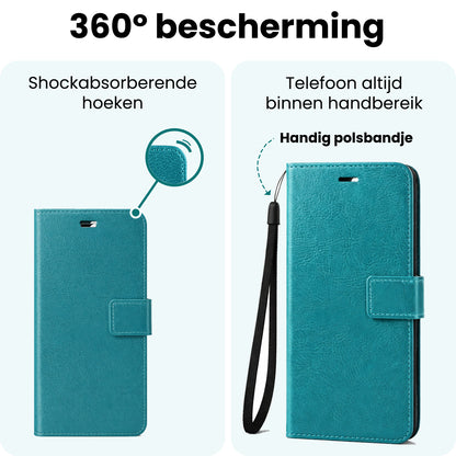 Forterra Samsung S26 Ultra Hoesje Bookcase Cover met Kaarthouder - Turquoise