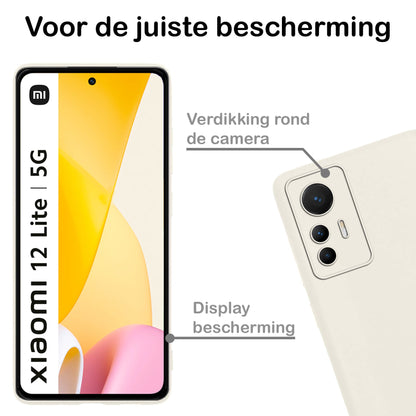 Forterra Xiaomi 12 Lite Hoesje Siliconen Backcover Lichtgewicht - Wit