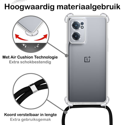 Forterra OnePlus Nord CE 2 Hoesje met Koord Backcover Shockproof - Transparant