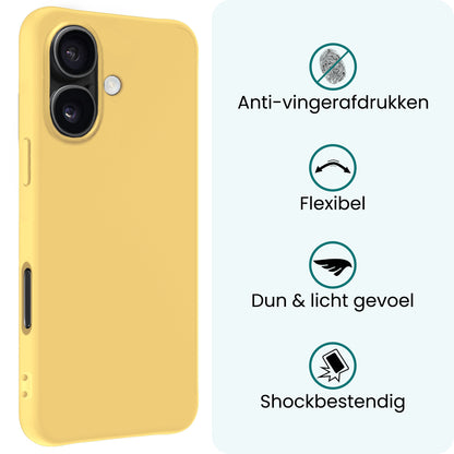 Forterra iPhone 17 Hoesje Siliconen Backcover Lichtgewicht - Geel
