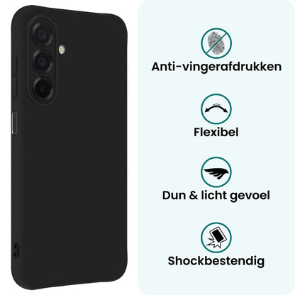 Forterra Samsung A17 Hoesje Siliconen Backcover Lichtgewicht - Zwart