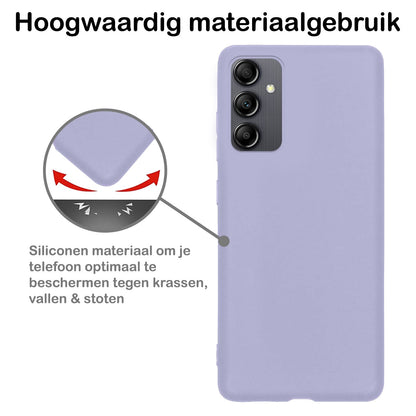 Forterra Samsung A14 Hoesje Siliconen Backcover Lichtgewicht - Lila