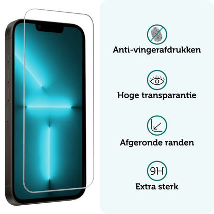 Forterra iPhone 13 Screenprotector Gehard Glas met Installatieframe