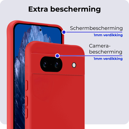 Forterra Google Pixel 8a Hoesje Siliconen Backcover Lichtgewicht - Rood