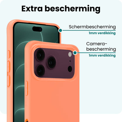 Forterra iPhone 18 Pro Hoesje Siliconen Backcover Lichtgewicht - Perzik