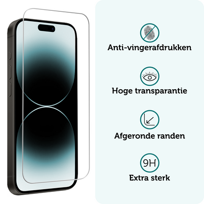 Forterra iPhone 14 Screenprotector Gehard Glas met Installatieframe