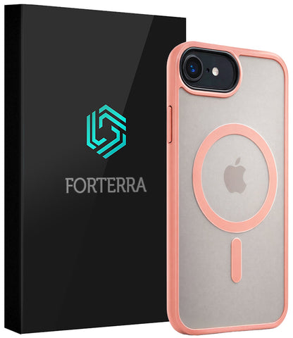 Forterra iPhone 17e Hoesje Geschikt voor Magsafe Backcover Shockproof - Perzik