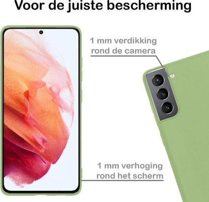 Forterra Samsung S21 Hoesje Siliconen Backcover Lichtgewicht - Groen