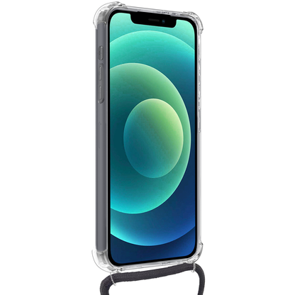 Forterra iPhone 12 Hoesje Kaarthouder met Koord Backcover Shockproof - Transparant