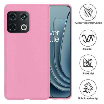 Forterra OnePlus 10 Pro Hoesje Siliconen Backcover Lichtgewicht - Lichtroze