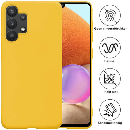 Forterra Samsung A32 4G Hoesje Siliconen Backcover Lichtgewicht - Geel
