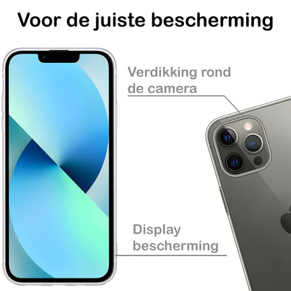 Forterra iPhone 13 Pro Hoesje Siliconen Backcover Lichtgewicht - Transparant