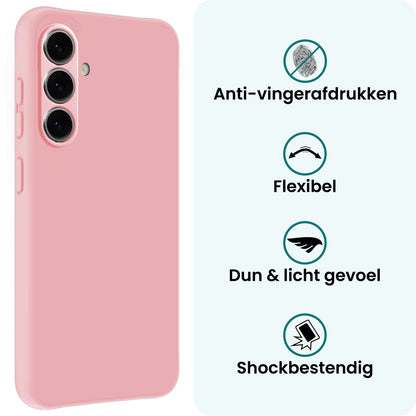 Forterra Samsung S26 Plus Hoesje Siliconen Backcover Lichtgewicht - Lichtroze