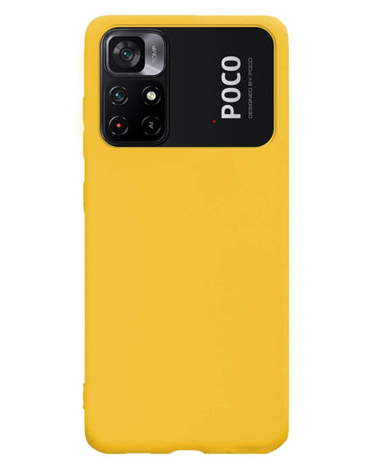 Forterra Xiaomi Poco M4 Pro 5G Hoesje Siliconen Backcover Lichtgewicht - Geel