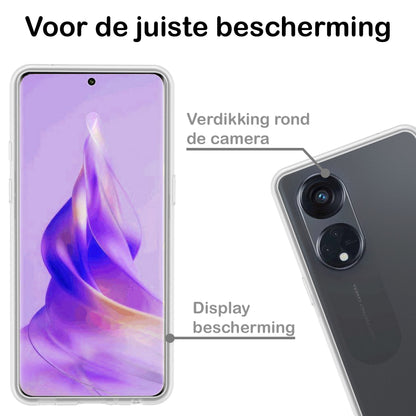 Forterra OPPO Reno 8T 4G Hoesje Siliconen Backcover Lichtgewicht - Transparant