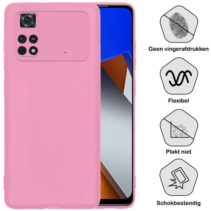 Forterra Xiaomi Poco X4 Pro 5G Hoesje Siliconen Backcover Lichtgewicht - Lichtroze