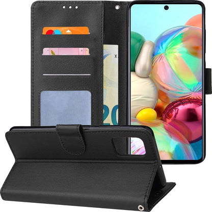 Forterra Samsung A71 Hoesje Bookcase Cover met Kaarthouder - Zwart