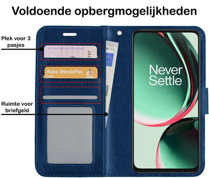 Forterra OnePlus Nord CE 3 Lite Hoesje Bookcase Cover met Kaarthouder - Donkerblauw