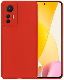 Forterra Xiaomi 12 Lite Hoesje Siliconen Backcover Lichtgewicht - Rood