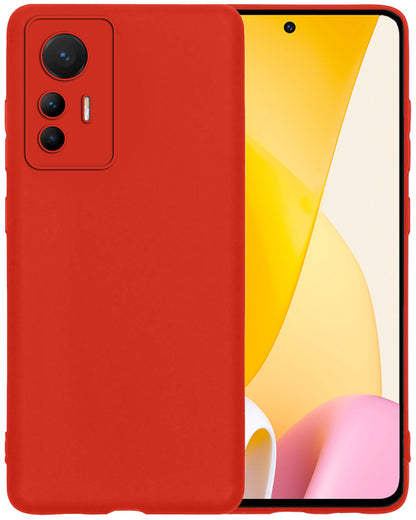 Forterra Xiaomi 12 Lite Hoesje Siliconen Backcover Lichtgewicht - Rood