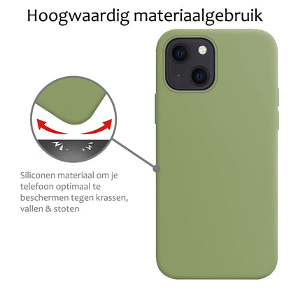 Forterra iPhone 15 Plus Hoesje Siliconen Backcover Lichtgewicht - Groen
