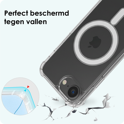 Forterra iPhone 17e Hoesje Geschikt voor Magsafe Backcover Shockproof - Transparant
