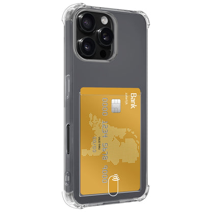 Forterra iPhone 16 Pro Max Hoesje Kaarthouder Backcover Shockproof - Transparant