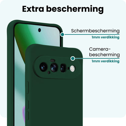 Forterra Google Pixel 11 Hoesje Siliconen Backcover Lichtgewicht - Donkergroen