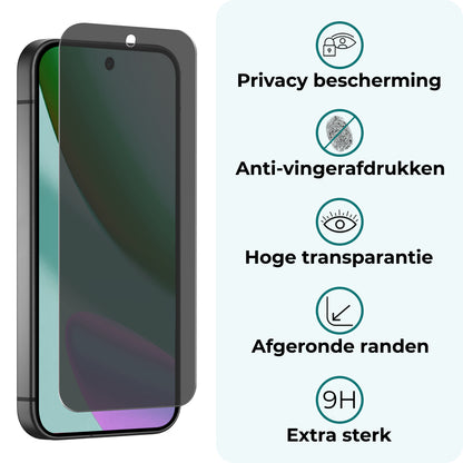 Forterra Google Pixel 11 Pro XL Screenprotector Gehard Glas - Privacy