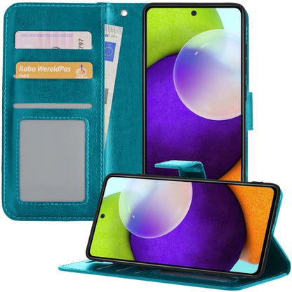 Forterra Samsung A52 5G Hoesje Bookcase Cover met Kaarthouder - Turquoise