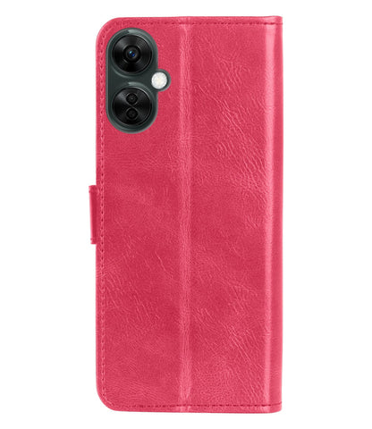 Forterra OnePlus Nord CE 3 Lite Hoesje Bookcase Cover met Kaarthouder - Donkerroze